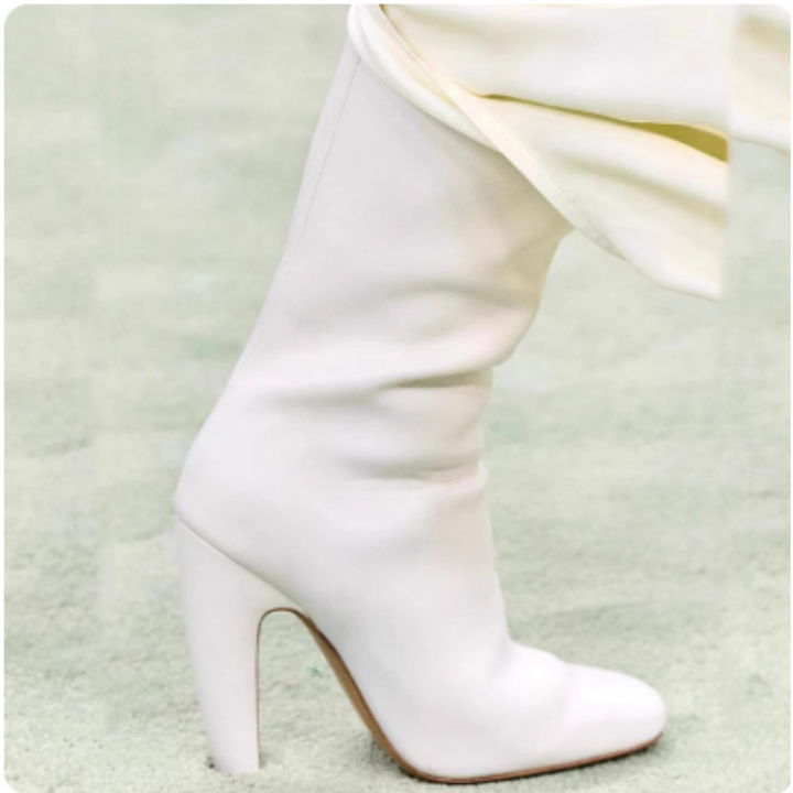 WRITON Square-toe Block Knee High Boots