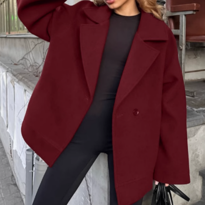 ZLMIN Waist-Defining Belted Woolen Coat