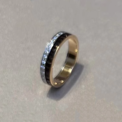 CIUAO Narrow Ceramic Diamond Ring