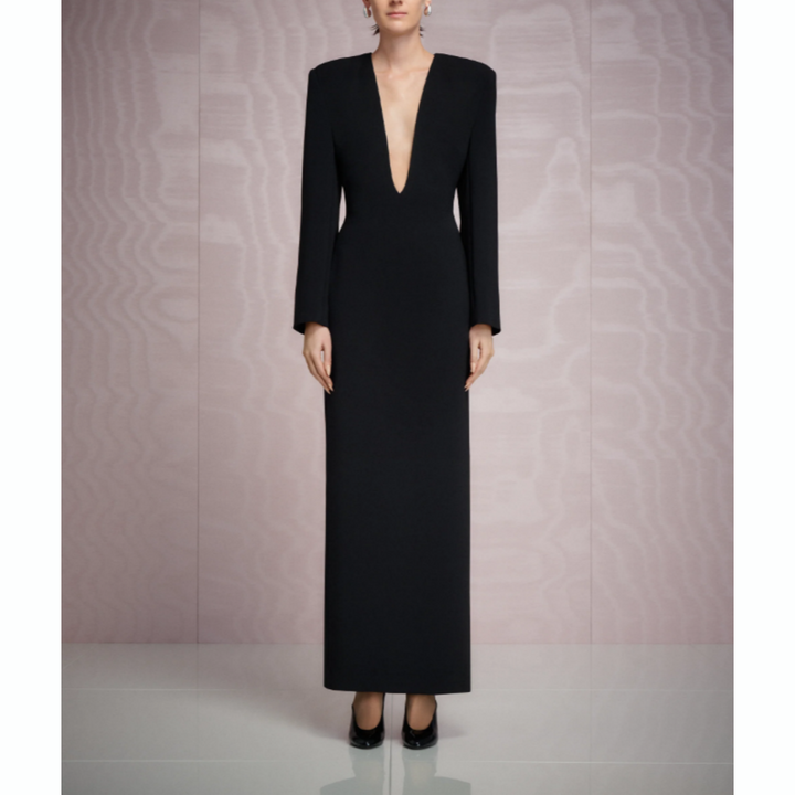 LRUHA Deep V Evening Dress Gown