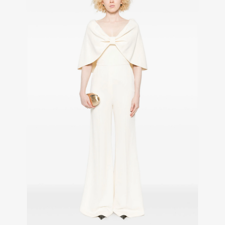 MCAVE Bow Bell-bottom Evening Jumpsuit