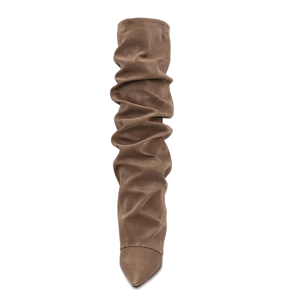 ZJXDM Wedged Heel Knee High Boots - 7cm