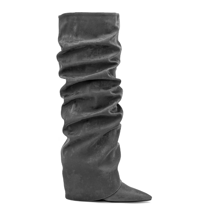 ZJXDM Wedged Heel Knee High Boots - 10.5cm