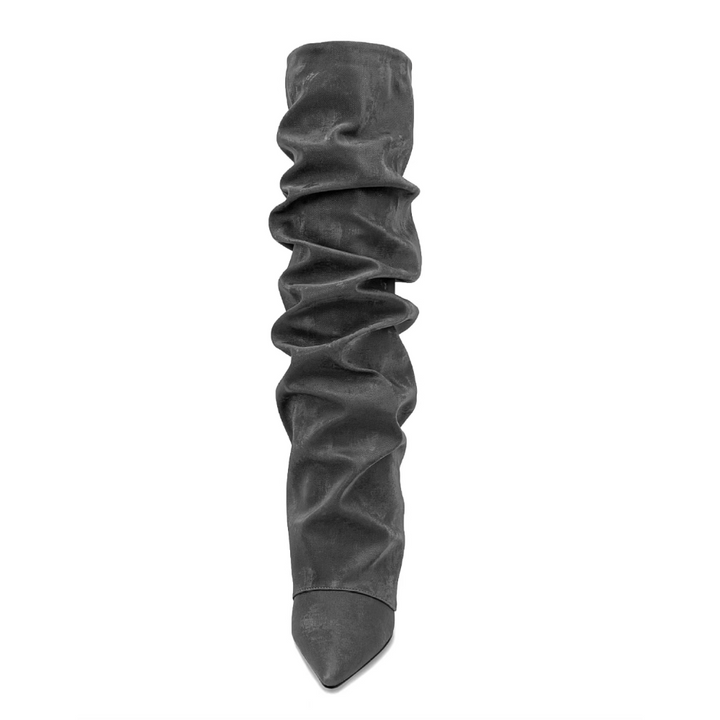 ZJXDM Wedged Heel Knee High Boots - 10.5cm