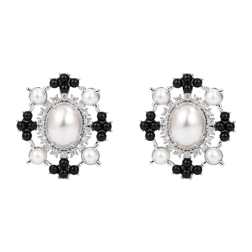 HBSTY Oval Pearl Earrings - Pair