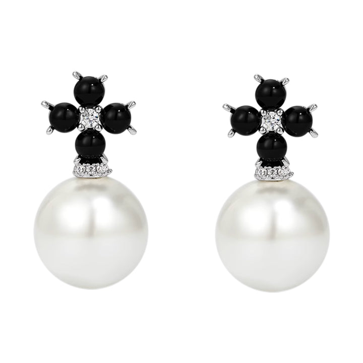 HBSZZ Color-blocking Large Pearl Earrings - Pair