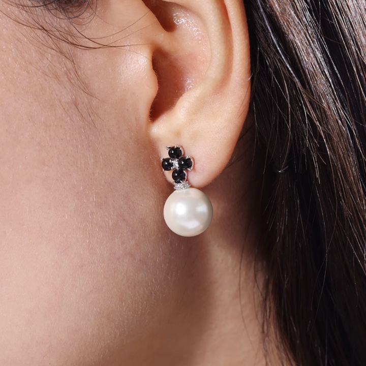 HBSZZ Color-blocking Large Pearl Earrings - Pair