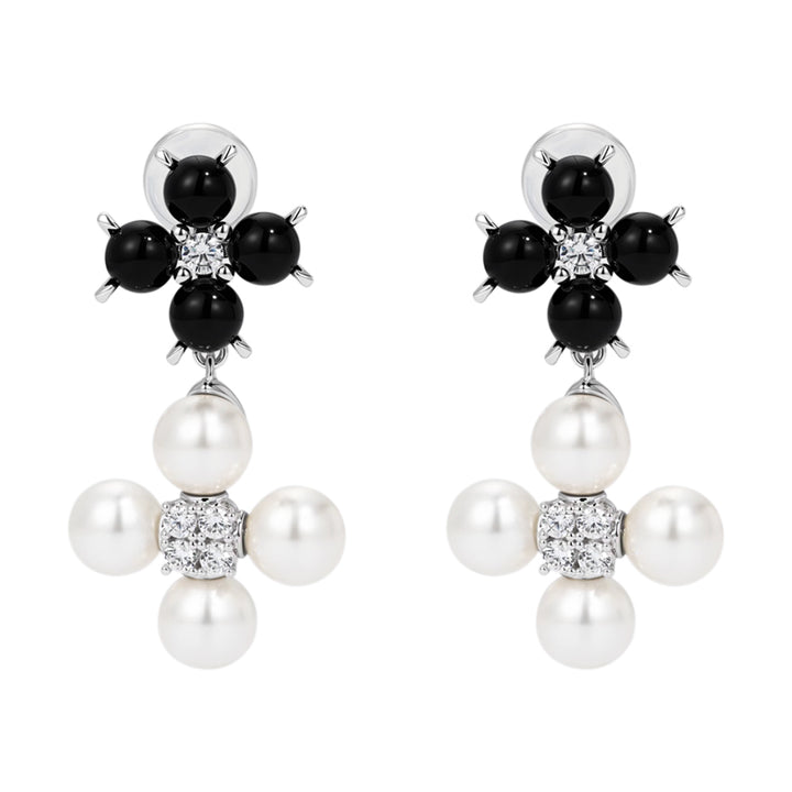 HBSMN Agate And Pearl Earrings - Pair
