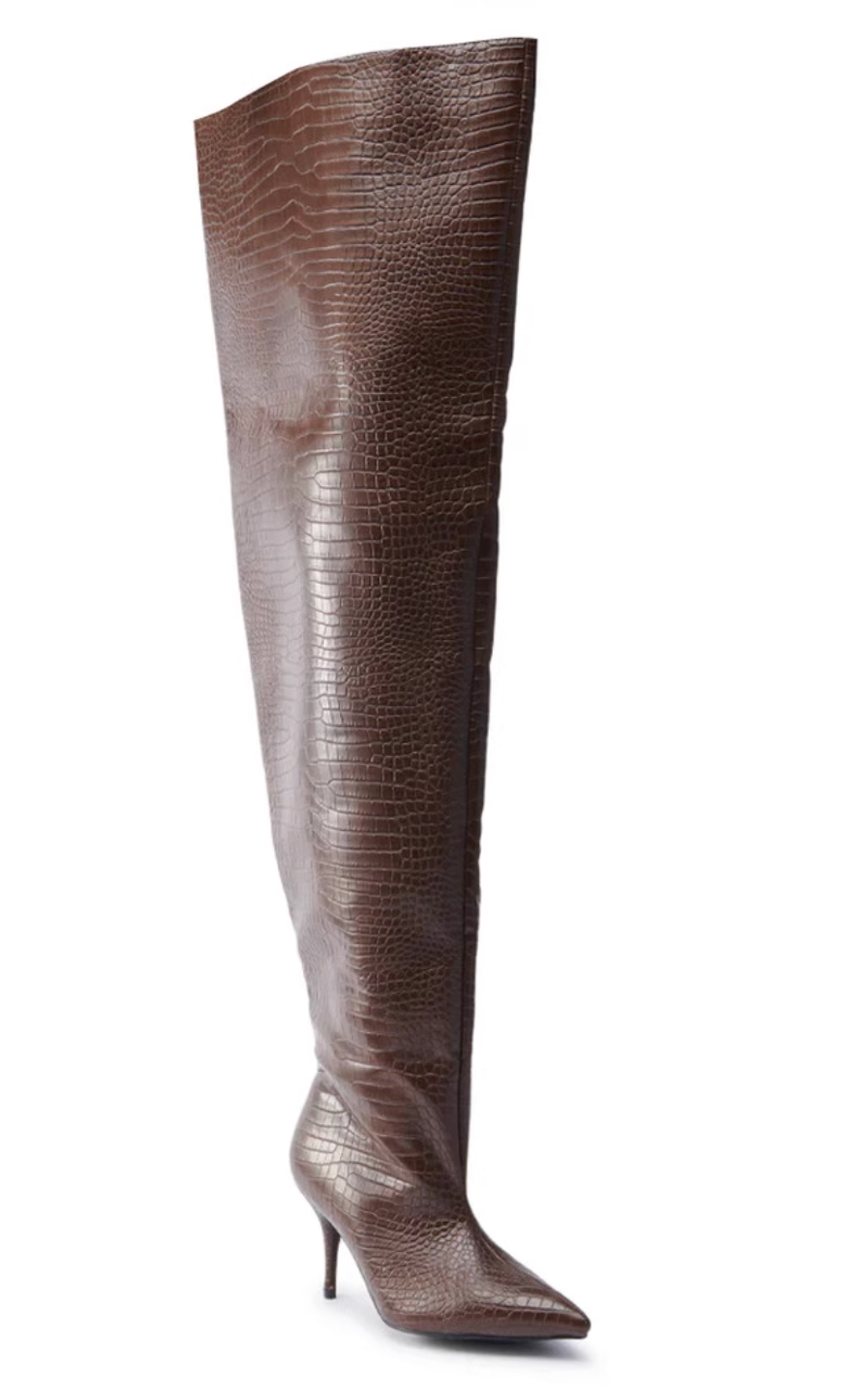 STWTX Stiletto Heel Knee High Boots - 8cm