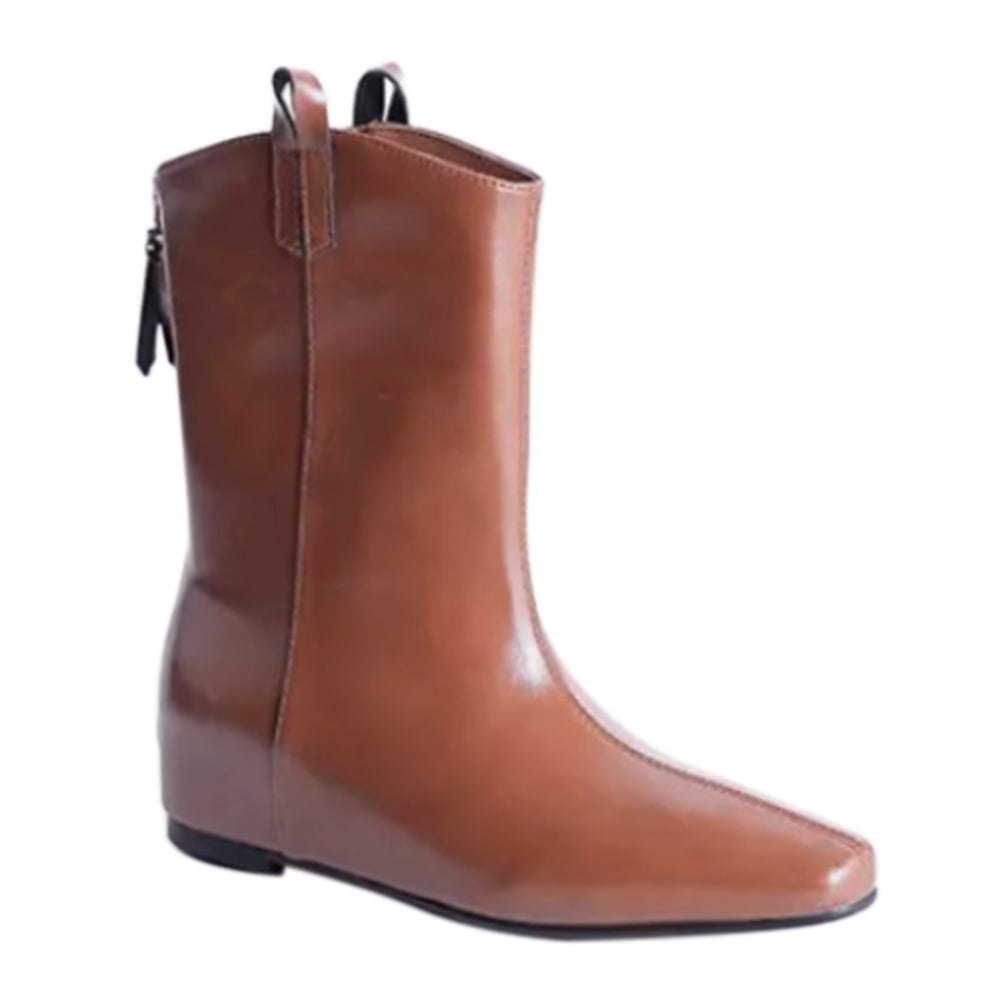 YXSCQ Wedged Leather Boots