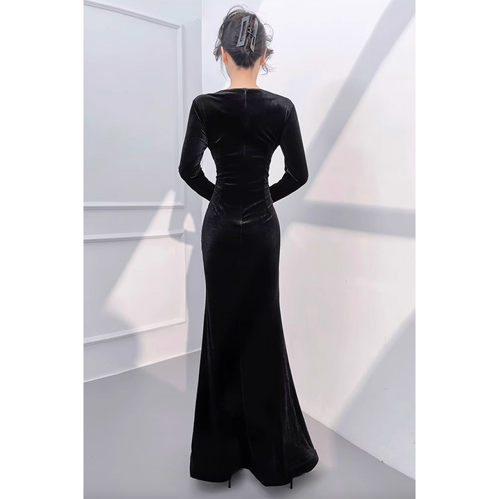JCBZQ Diamond-Embellished Evening Gown