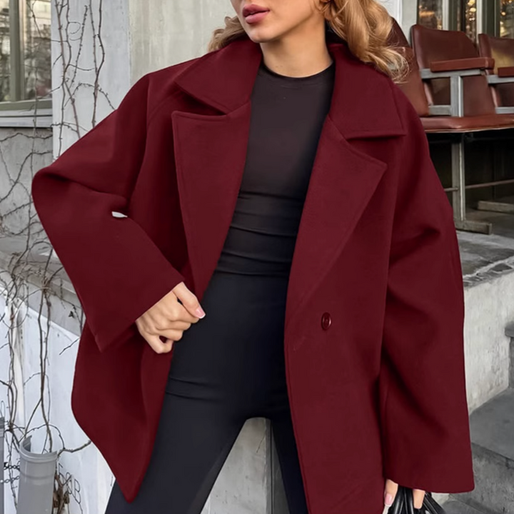 ZLMIN Waist-Defining Belted Woolen Coat