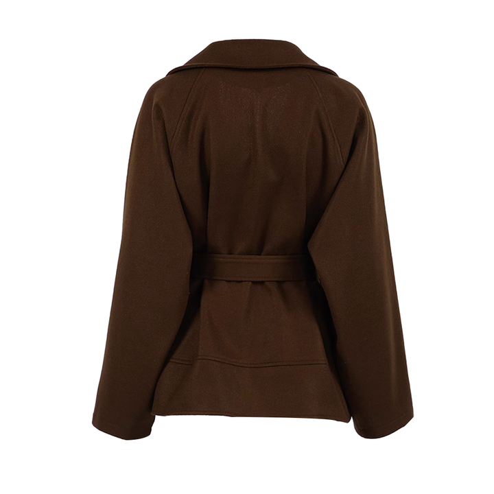 ZLMIN Waist-Defining Belted Woolen Coat