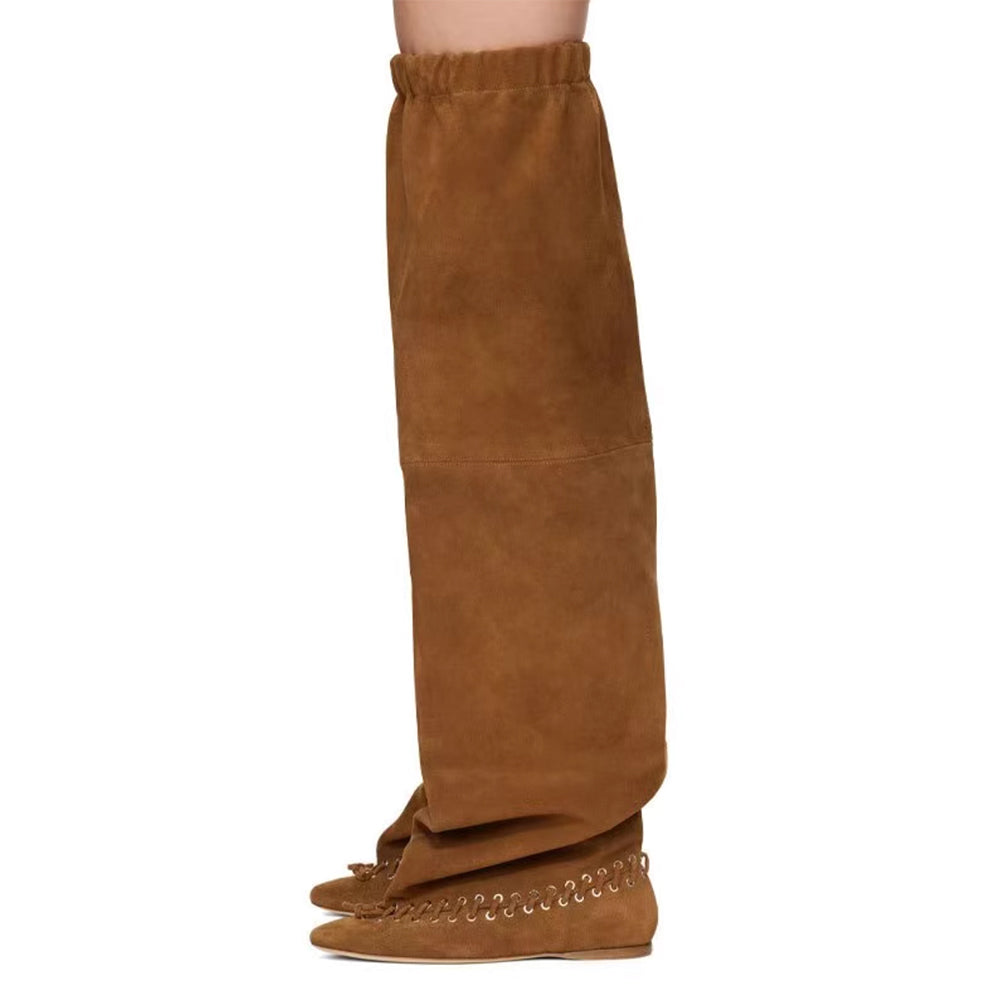 MODIG Suede Flat Over The Knee High Boots