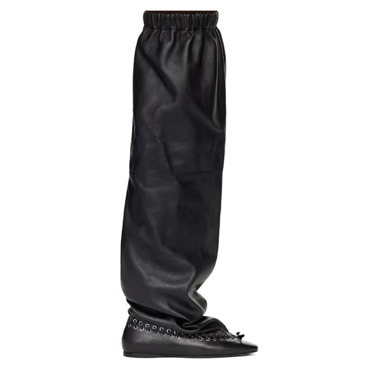MODIG Leather Flat Over The Knee High Boots