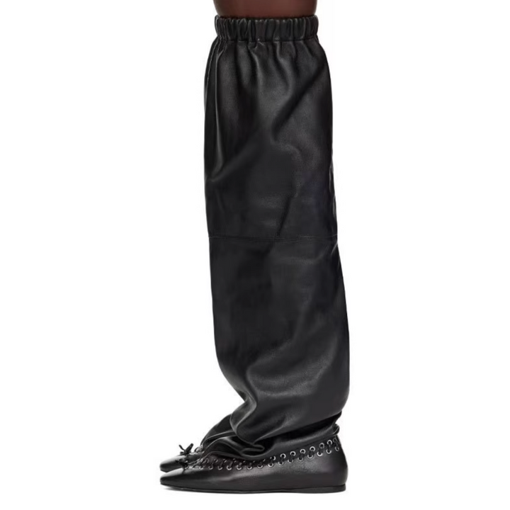 MODIG Leather Flat Over The Knee High Boots