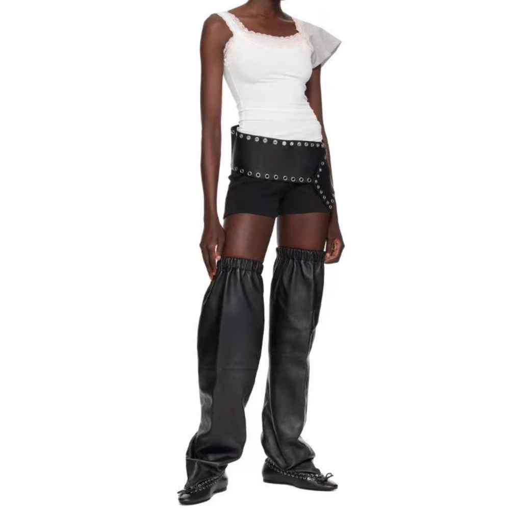 MODIG Leather Flat Over The Knee High Boots