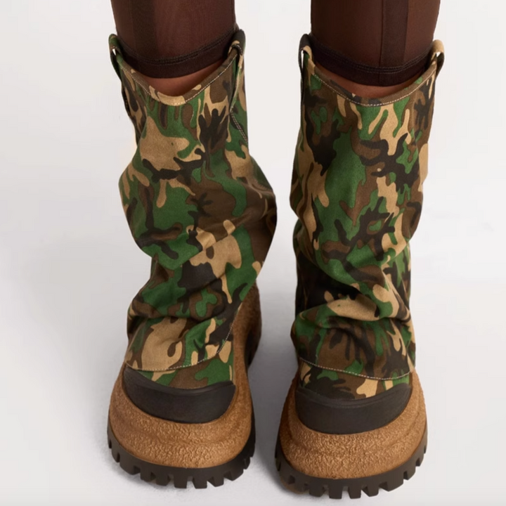 KUGUM Block Heel Platform Ankle Boots