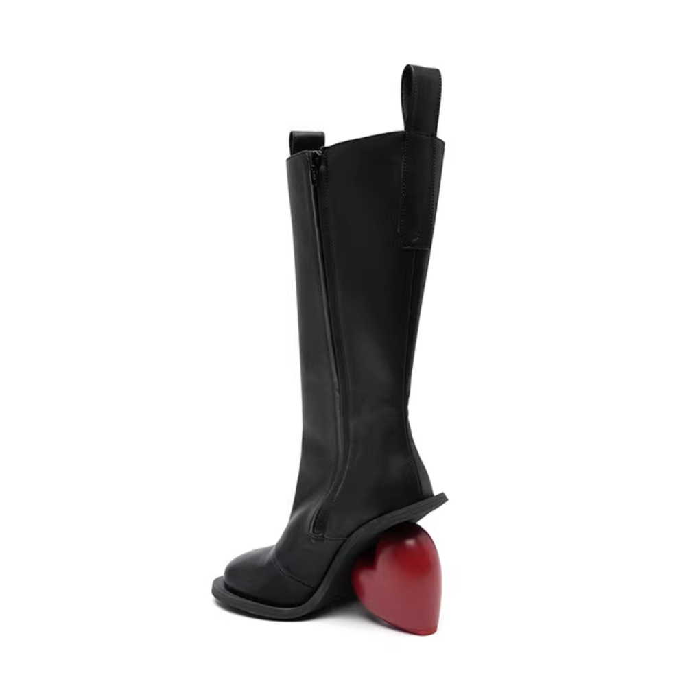 METIO Heart Heel Knee High Boots