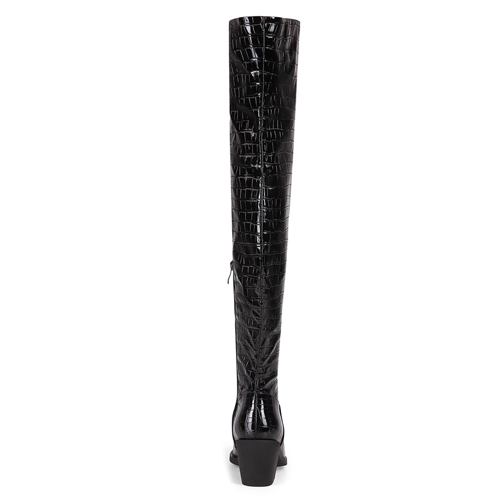 HISTU Leather Over The Knee High Boots