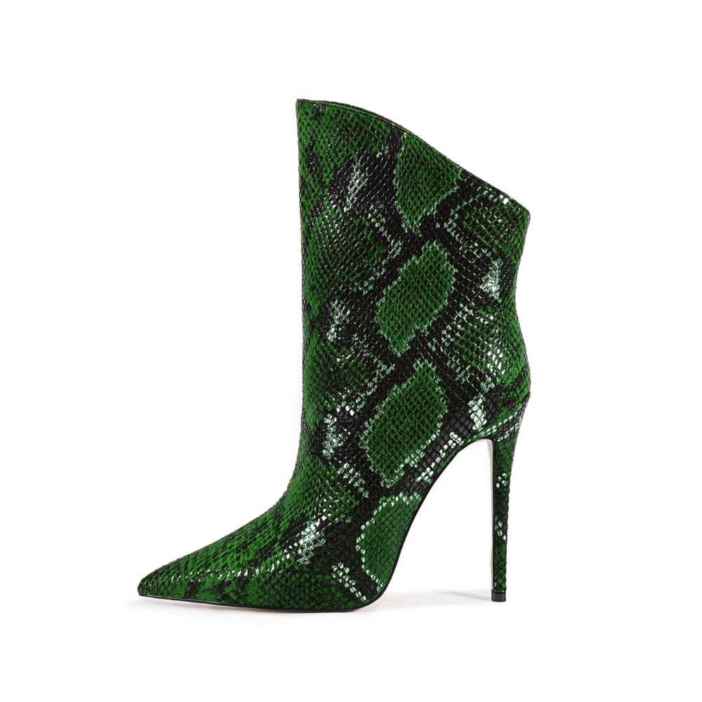 EXIKU Snake Skin Printed Ankle Boots