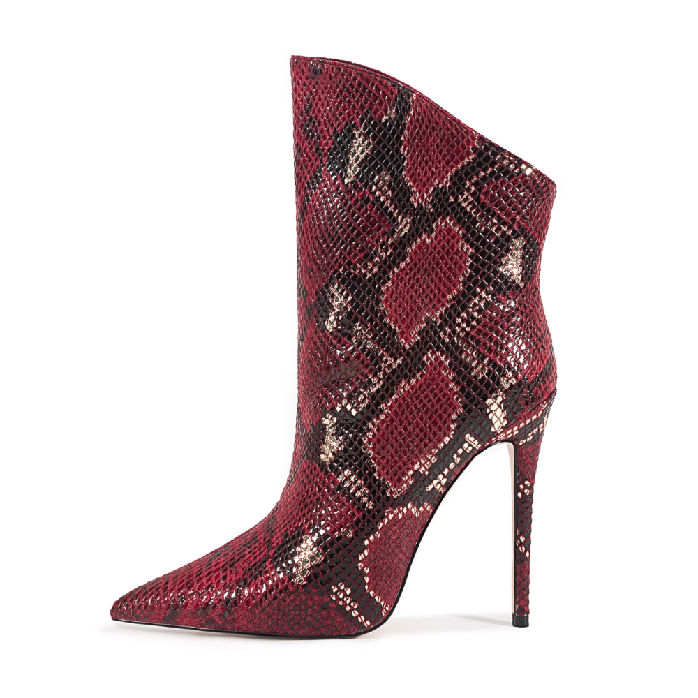 EXIKU Snake Skin Printed Ankle Boots