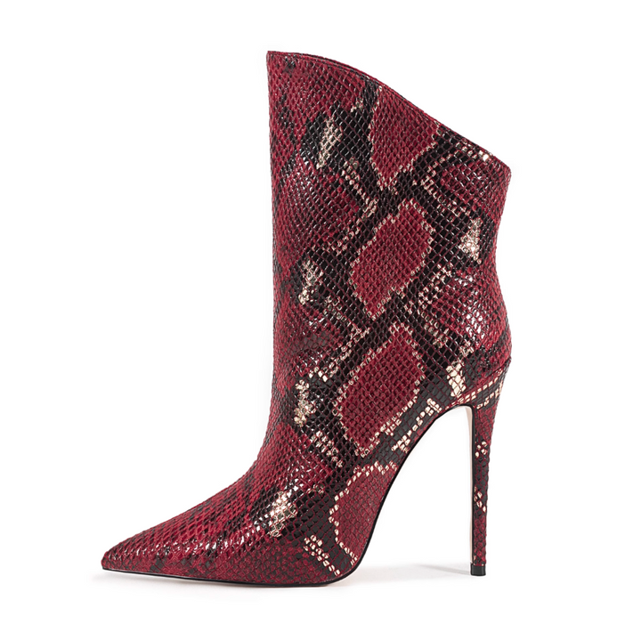 EXIKU Snake Skin Printed Ankle Boots