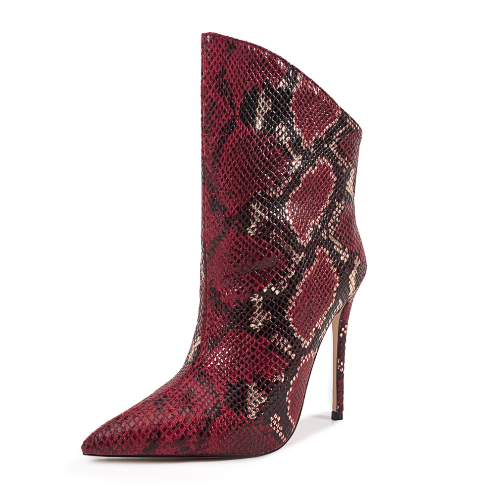 EXIKU Snake Skin Printed Ankle Boots