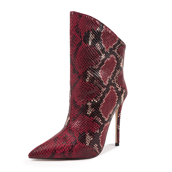 EXIKU Snake Skin Printed Ankle Boots