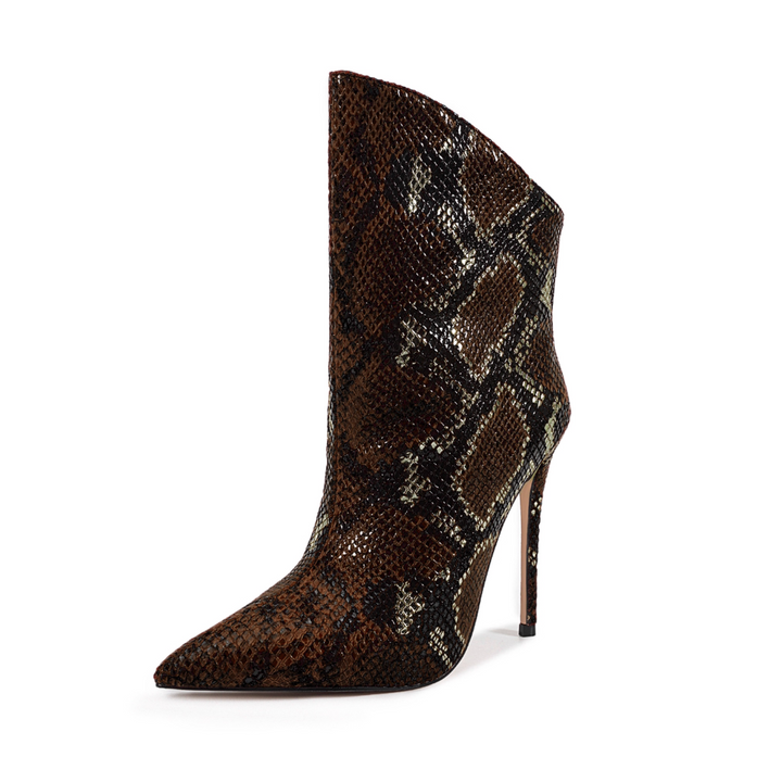 EXIKU Snake Skin Printed Ankle Boots