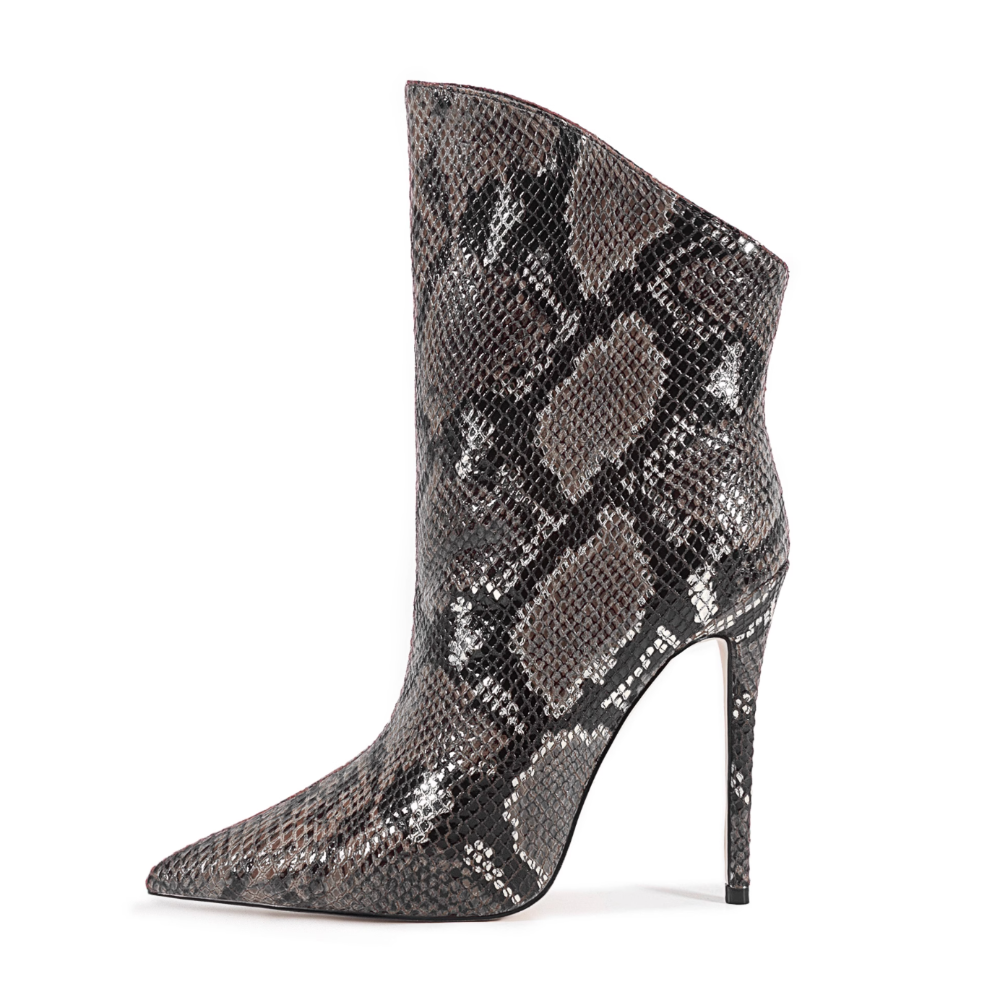 EXIKU Snake Skin Printed Ankle Boots