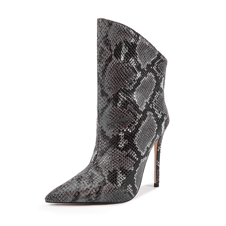 EXIKU Snake Skin Printed Ankle Boots