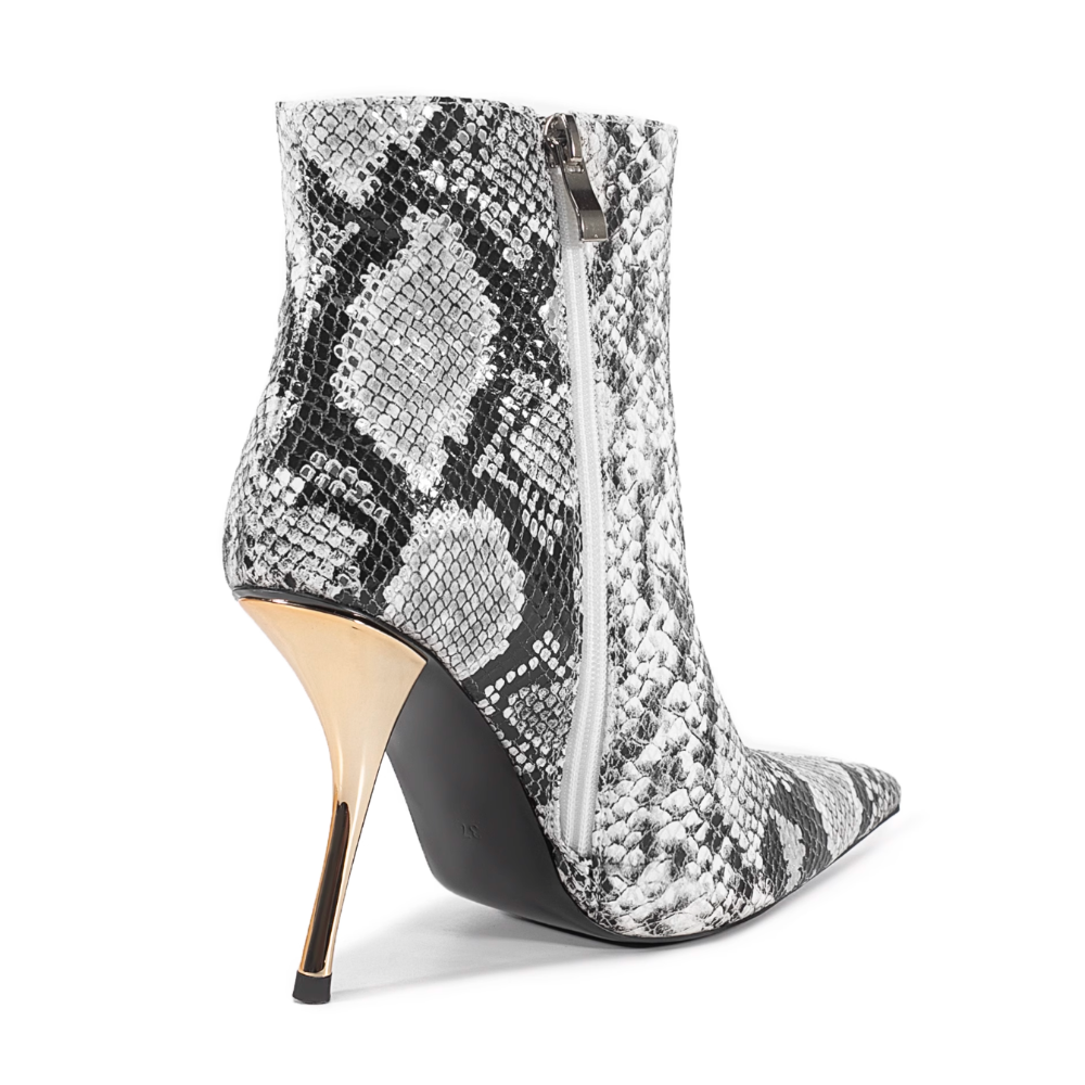 JSROG Snake Skin Printed Ankle Boots