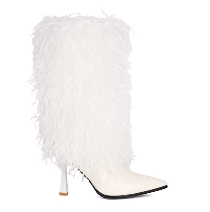 BISMO Leather And Fur Ankle Boots