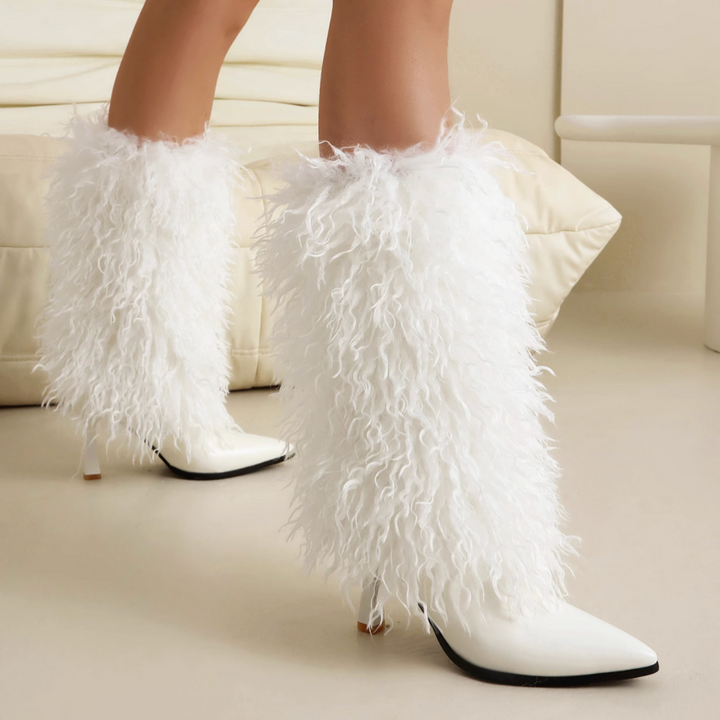 BISMO Leather And Fur Ankle Boots