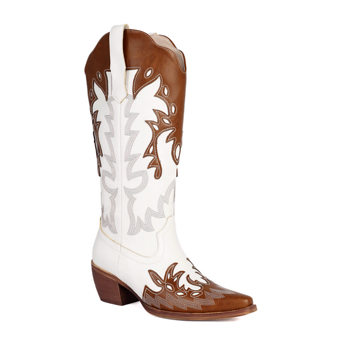 CUOAG Embroidery Western Cowboy Knee High Boots