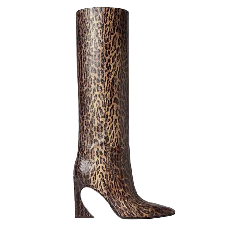 YAMUW Leather Knee High Boots