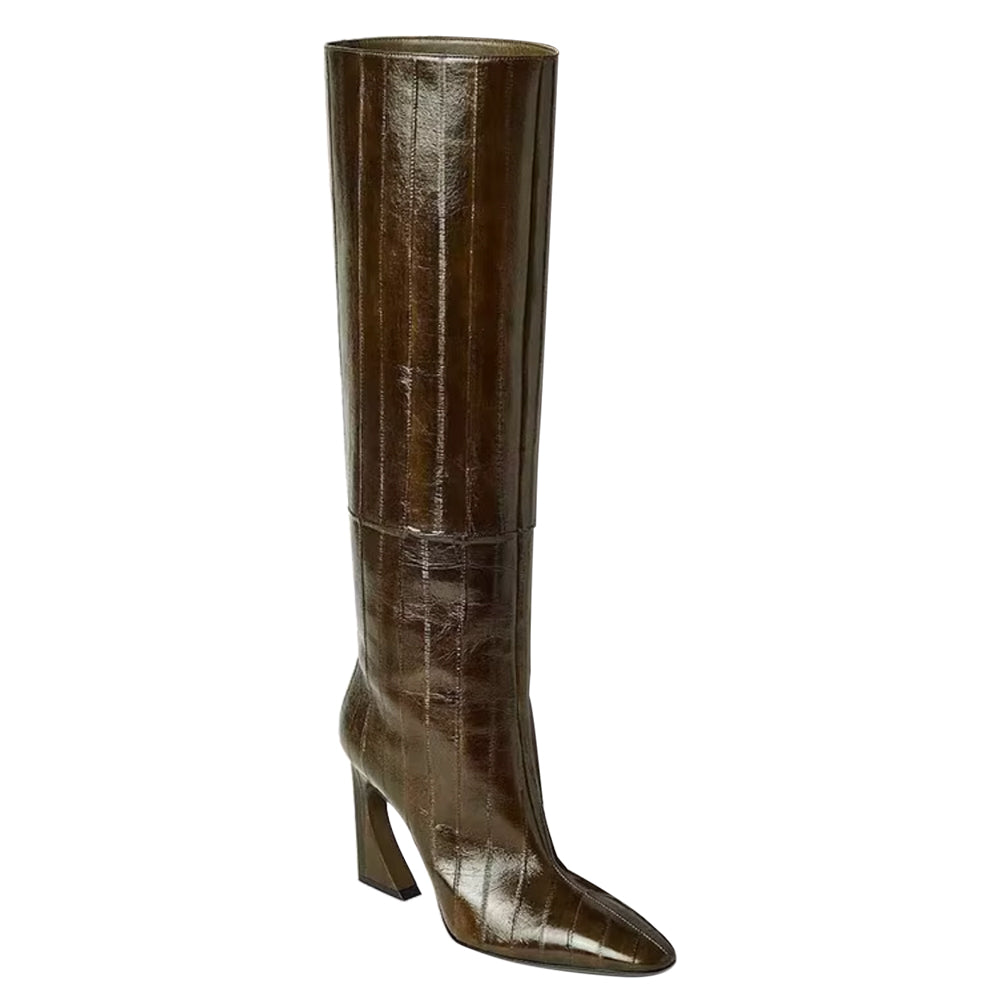 YAMUW Leather Knee High Boots