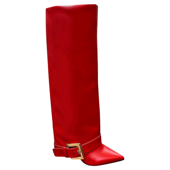 VUXIC Buckled Knee High Boots - 10cm