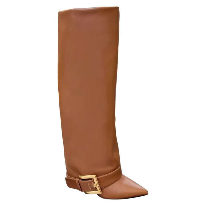 VUXIC Buckled Knee High Boots - 10cm