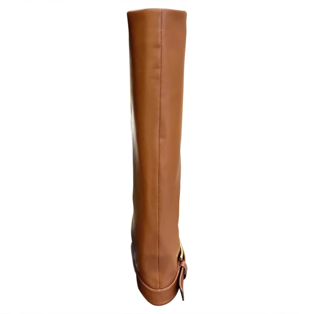 VUXIC Buckled Knee High Boots - 10cm