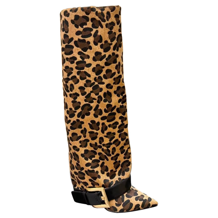 VUXIC Buckled Knee High Boots - 10cm