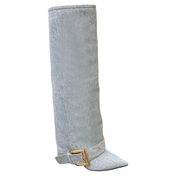 VUXIC Buckled Knee High Boots - 10cm