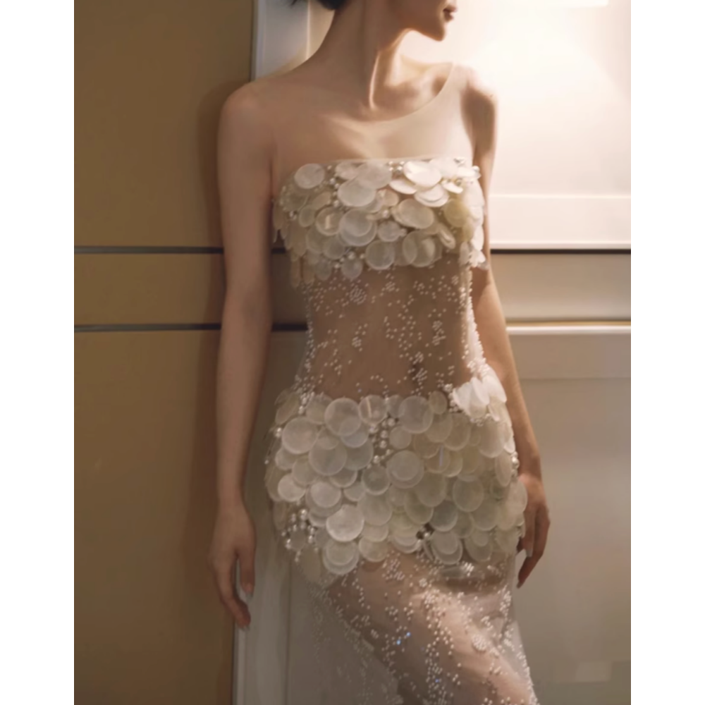 VOECI Pearl Evening Dress Gown