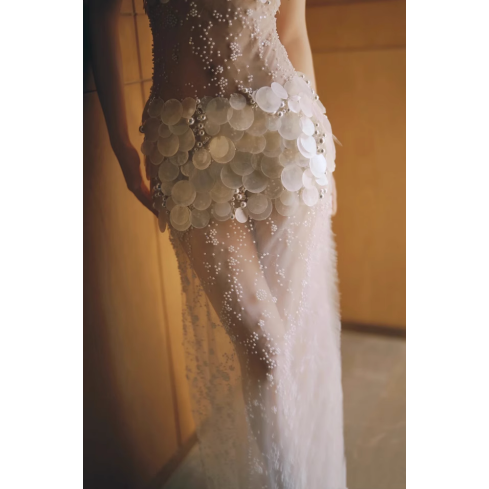 VOECI Pearl Evening Dress Gown