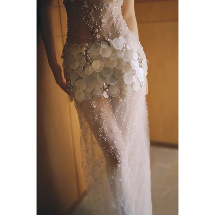 VOECI Pearl Evening Dress Gown