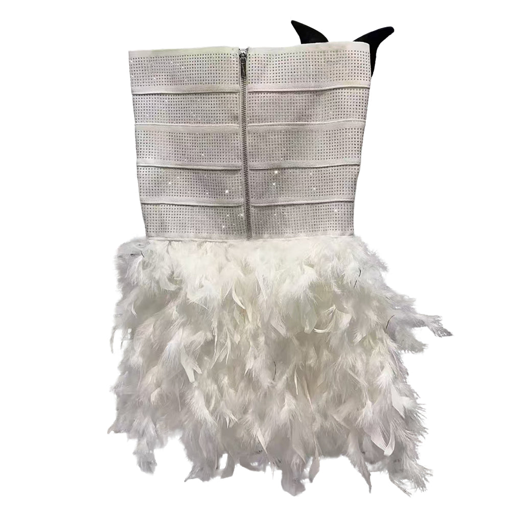 MUTNU Bow Tube Mini Evening Dress Gown