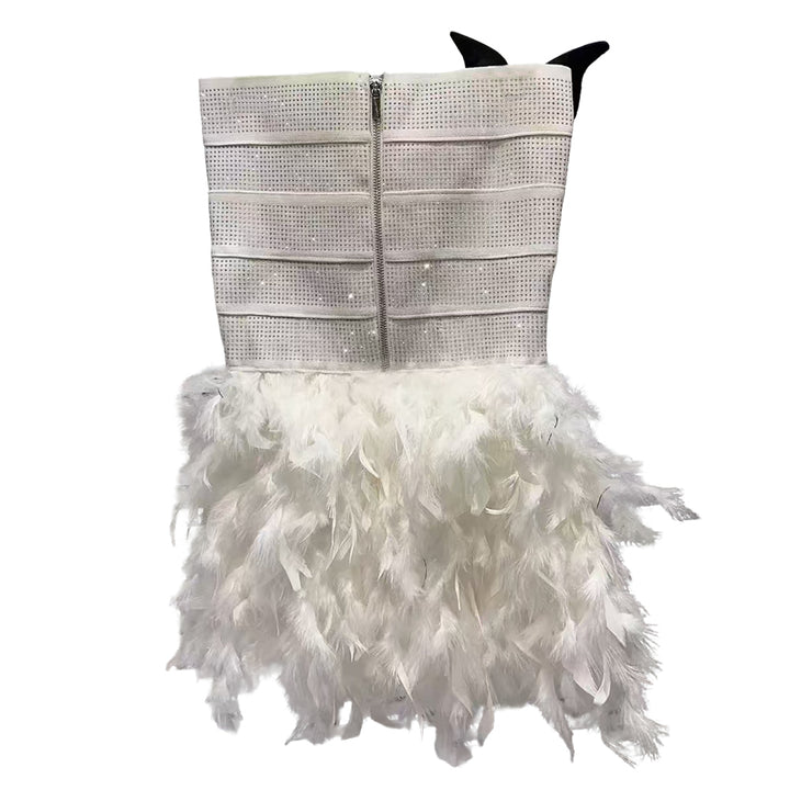 MUTNU Bow Tube Mini Evening Dress Gown