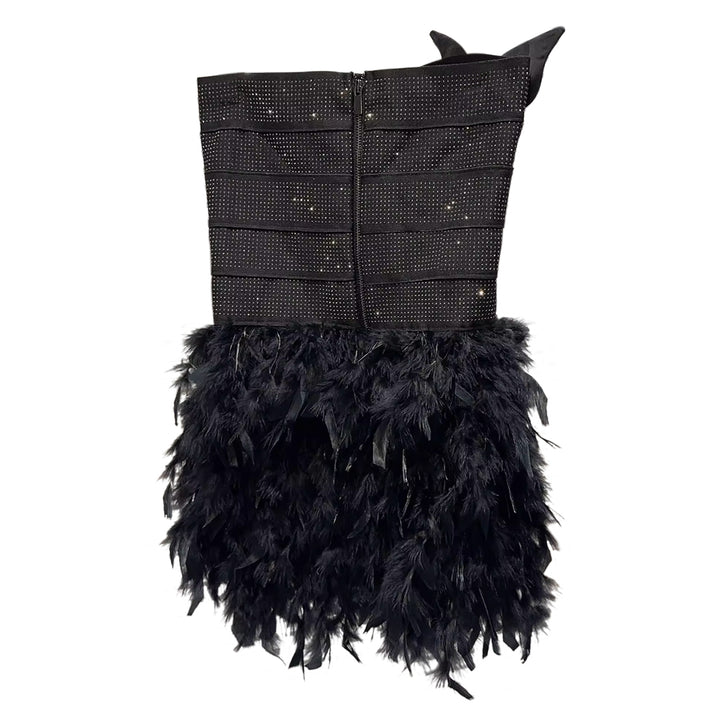 MUTNU Bow Tube Mini Evening Dress Gown