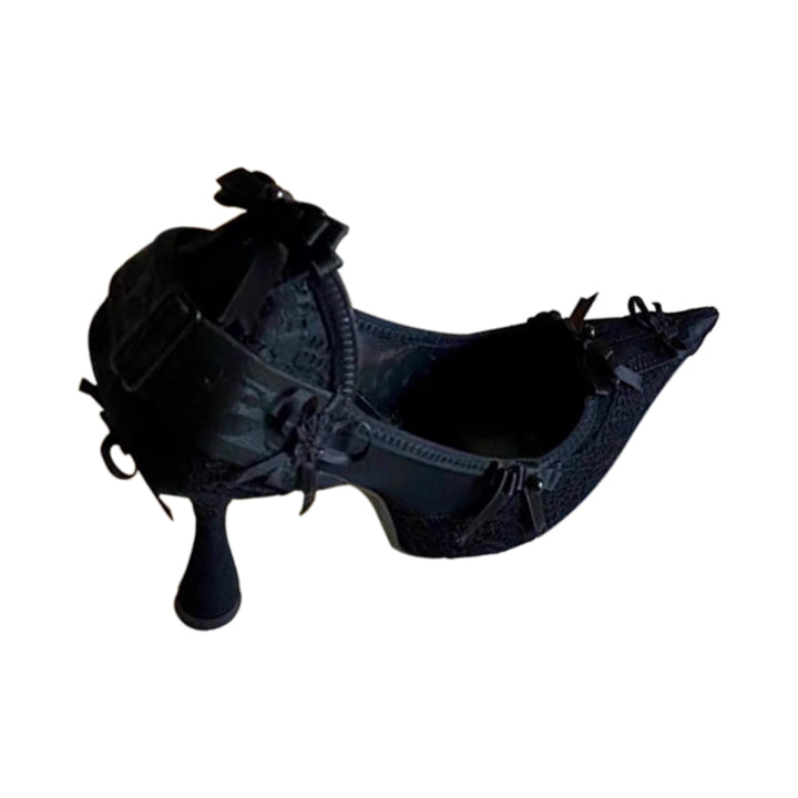 LSUIE Lace Bow High Heel Pumps